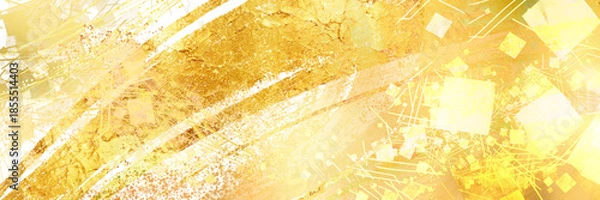 Obraz 正月風金色ブラシストロークが輝く豪華,透過背景ワイドサイズ