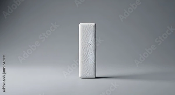 Fototapeta White Rectangular Object on Grey Background
