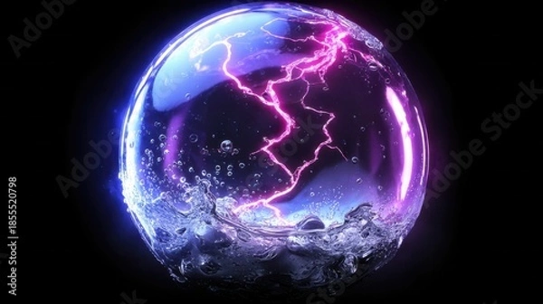 Obraz 雷が走る泡のグラフィック