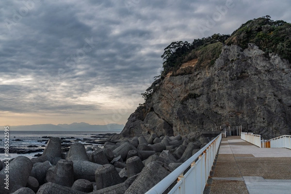 Fototapeta 神奈川県　湘南　江ノ島の冬の風景