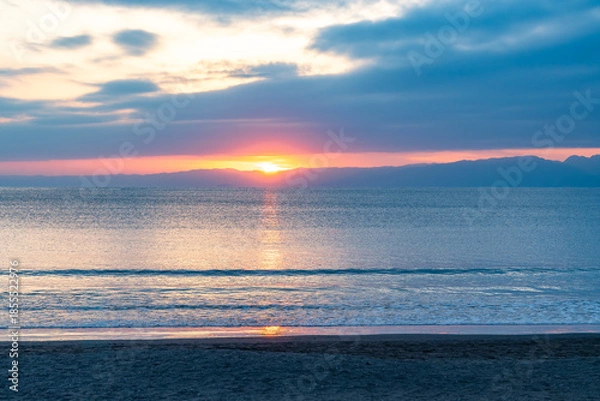 Fototapeta 神奈川県　湘南　江ノ島の冬の風景