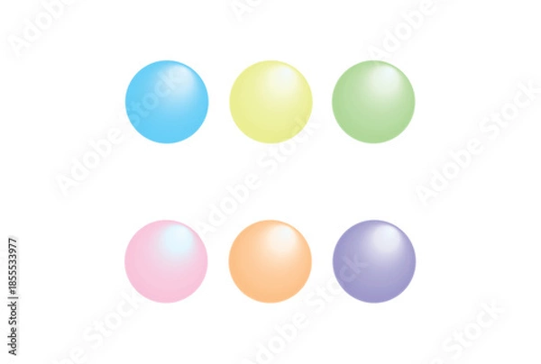 Fototapeta LPデザインに使える光沢のある円のグラデーションバナー（カラフル）