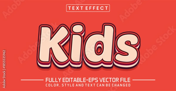 Obraz Kids font Text effect editable