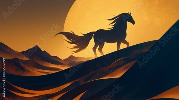 Fototapeta 年賀状のイラスト素材_午年(2026)