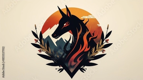 Fototapeta 年賀状のイラスト素材_午年(2026)