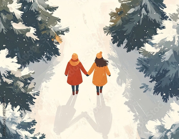 Obraz Warm Winter Connection Illustration