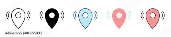Obraz Live Location Icon Set Multiple Style Collection