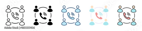 Obraz Conference Call Icon Set Multiple Style Collection