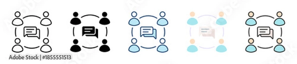 Obraz Discussion Icon Set Multiple Style Collection