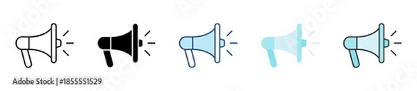 Obraz Megaphone Icon Set Multiple Style Collection