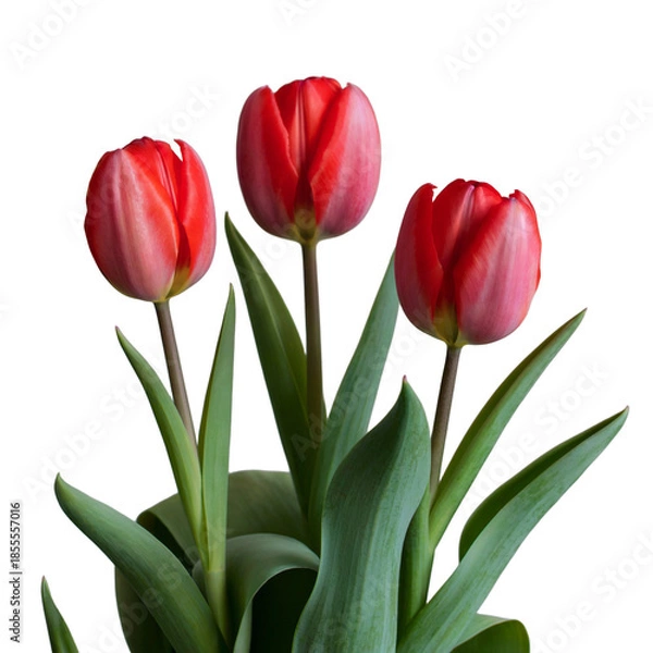 Obraz red tulips isolated on white