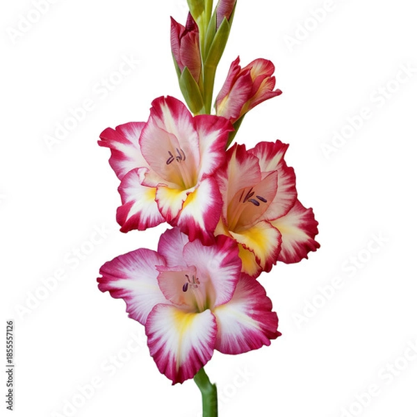 Obraz A Vibrant Vertical Gladiolus Flower Spike