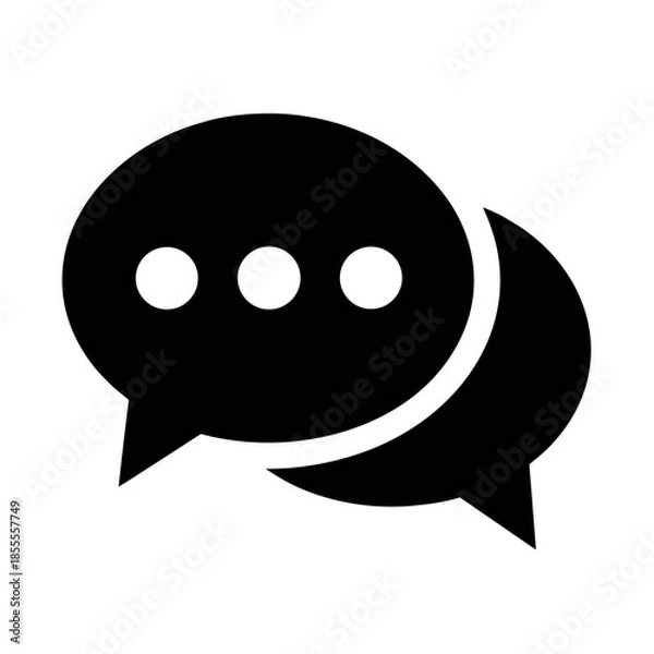 Fototapeta Chat Bubbles Overlapping Icon Vector Illustration