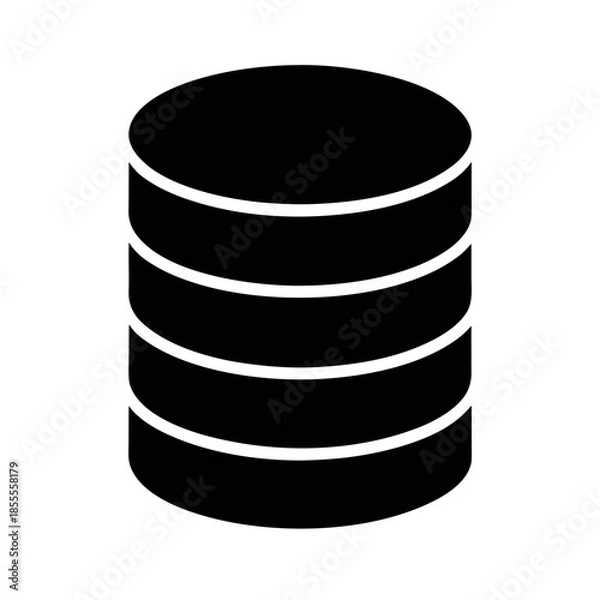 Fototapeta Database Cylinder Icon Vector Illustration