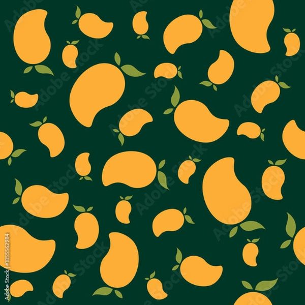 Obraz Mango Seamless Pattern Vector Design. Mango Background