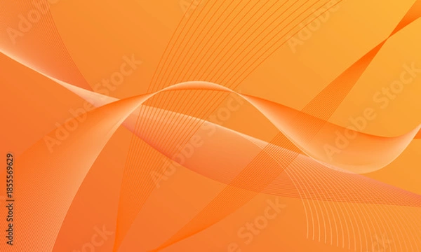 Obraz orange light depth lines wave curves on soft gradient abstract background