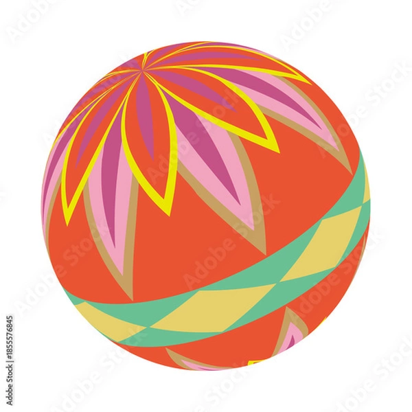 Obraz 和風の可愛い鞠のイラスト素材