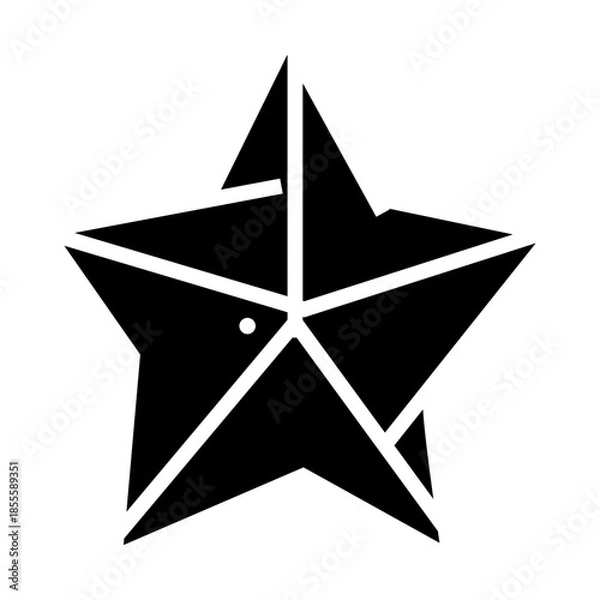 Fototapeta origami star glyph icon illustration vector