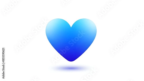 Obraz Blue Heart Icon Floating Above Soft Shadow