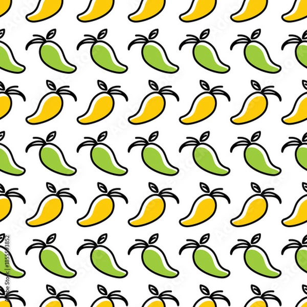 Obraz Seamless pattern with manggo fruit background vector