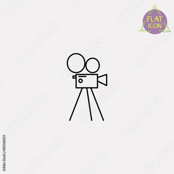 Obraz retro video camera line icon