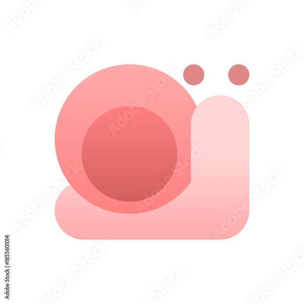 Obraz Pink cute snail icon vector design