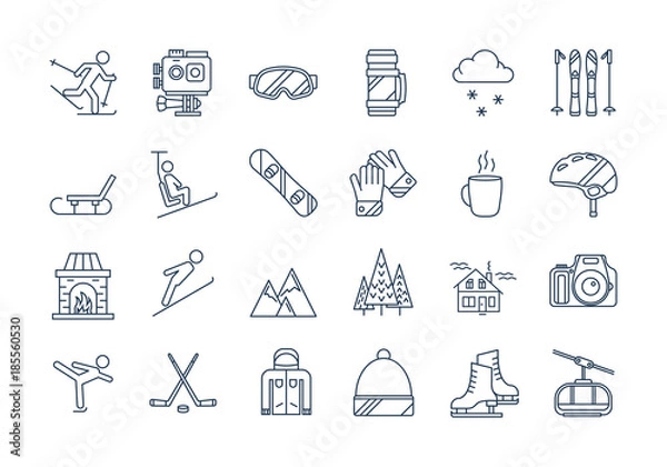 Obraz Outline WINTER SPORT icons set
