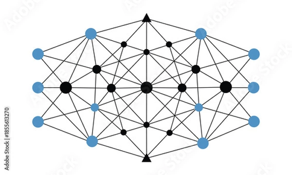 Obraz Neural Network Diagram Vector. Artificial Intelligence Machine Learning Connections