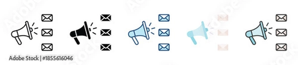 Obraz Broadcast Message Icon Set Multiple Style Collection