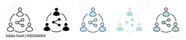 Obraz Social Community Icon Set Multiple Style Collection