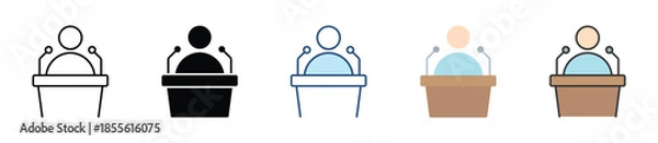 Obraz Public Speaking Icon Set Multiple Style Collection