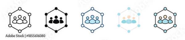 Obraz Community Icon Set Multiple Style Collection