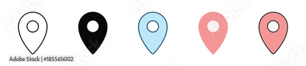 Obraz Location Icon Set Multiple Style Collection