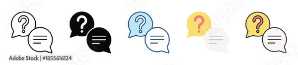 Obraz Answer Icon Set Multiple Style Collection