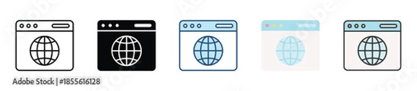 Obraz Browser Icon Set Multiple Style Collection