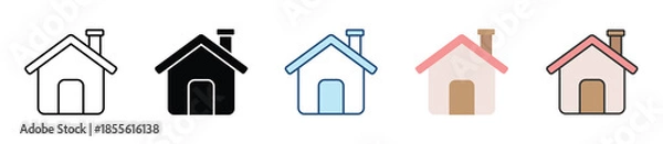 Obraz Home Icon Set Multiple Style Collection