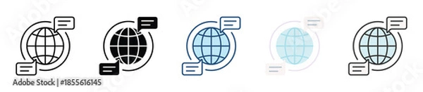 Obraz Global Communication Icon Set Multiple Style Collection