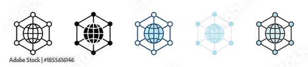 Obraz Network Icon Set Multiple Style Collection