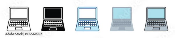 Obraz Laptop Icon Set Multiple Style Collection