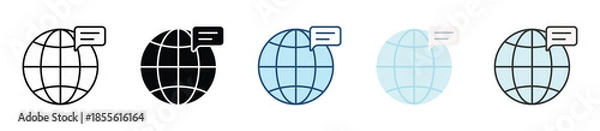 Obraz Language Icon Set Multiple Style Collection