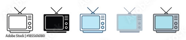 Obraz Tv Icon Set Multiple Style Collection