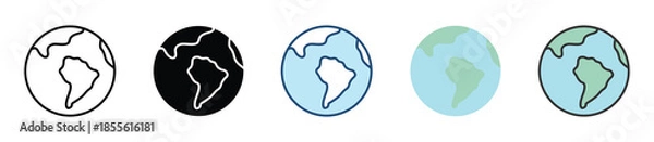 Obraz Earth Icon Set Multiple Style Collection