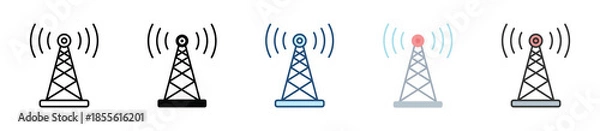 Obraz Tower Icon Set Multiple Style Collection