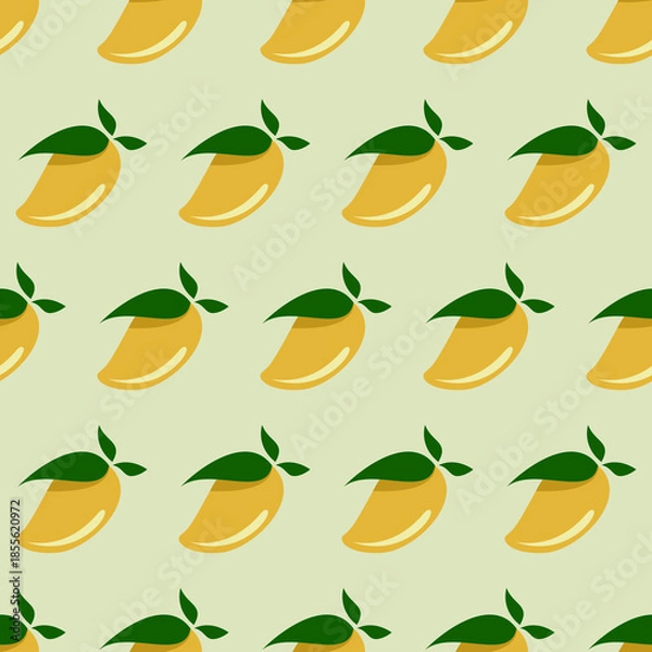 Obraz Seamless mango pattern. Fruits background. mango Vector illustration