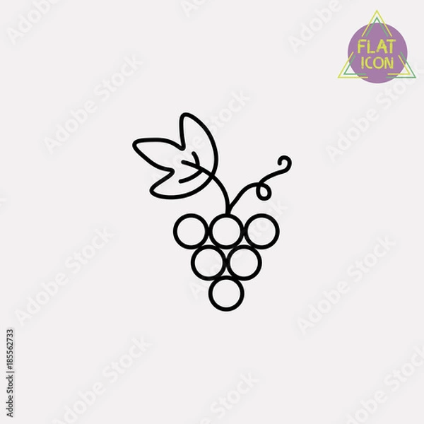 Obraz grape line icon