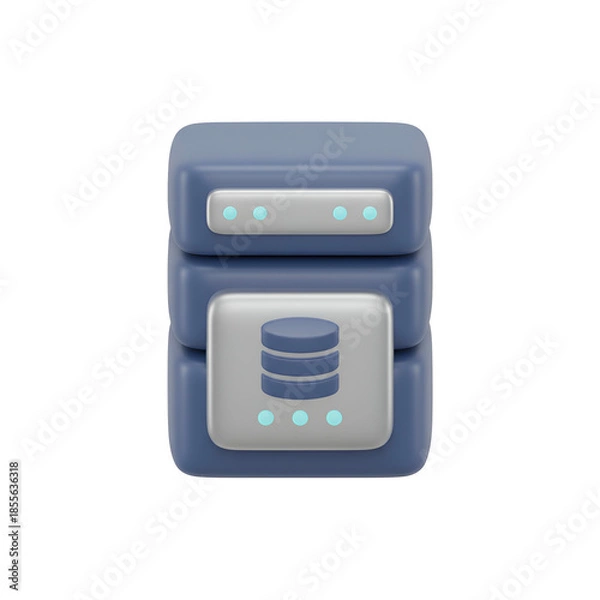 Obraz Digital Database Server with Green Lights.