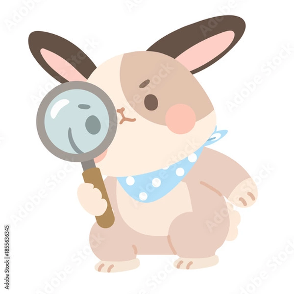Obraz Illustration of a Rabbit with Magnifying Glass