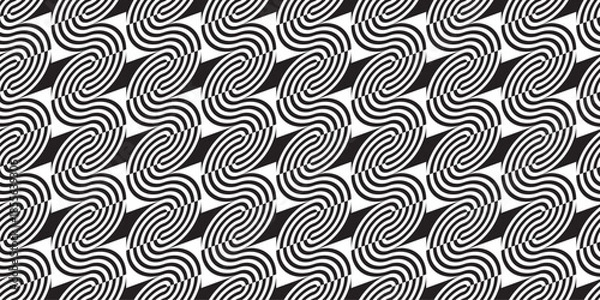 Fototapeta Seamless Wavy Geometric Pattern. 波打つ幾何学模様のシームレスパターン