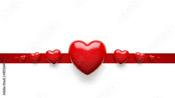 Obraz red ribbon heart