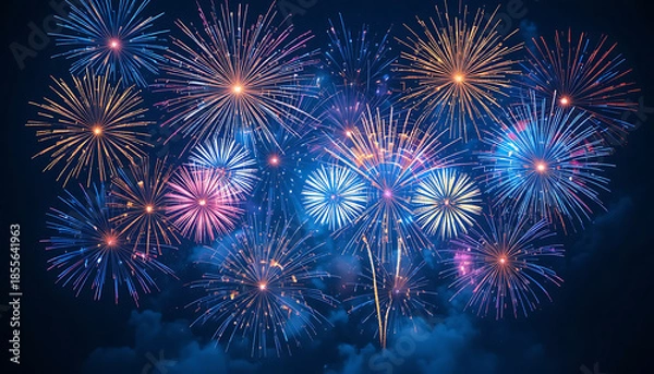 Obraz fireworks on a black background